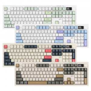 지클릭커 OFFICEPRO WK50 사일런스 M RGB 풀윤활 무소음 방수 무선 블루투스 LCD 105  카푸치노 카키