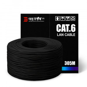 대원TMT CAT.6 UTP 랜케이블 박스  블랙 305m