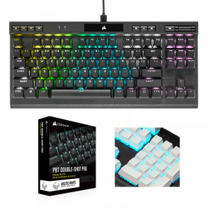CORSAIR K70 RGB TKL CHAMPION+PBT Double-shot Keycaps Pro (적축, 화이트)