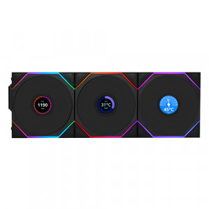 리안리 UNI FAN TL Wireless LCD 120 (3팩, 블랙)