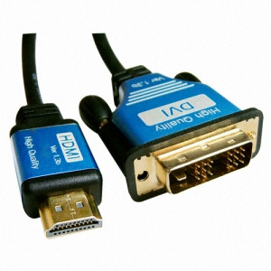 라인업시스템 LANSTAR DVI-HDMI 블루메탈케이블 DVI/M-HDMI19/M (10m, LS-DVIS-HDMI-B10M)