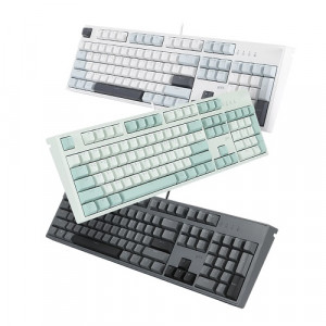 지클릭커 슈퍼히어로 브이옵틱 V104 LED 기계식 PBT  화이트마린